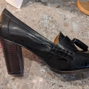 Coach tassle block heeled shoes